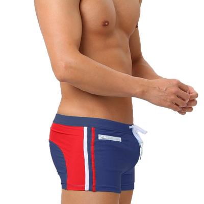 Costume da bagno da uomo con tasca frontale, costumi da bagno sexy, abbigliamento da spiaggia, abbronzatura, surf