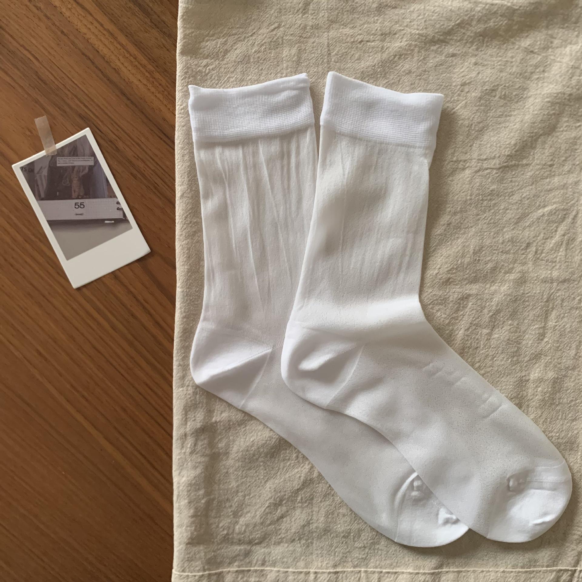 

Summer Thin Nylon Stockings, Medium Breathable White Socks, Socks, Stacked Socks, Solid Color, Fairy Spirit, Versatile one size fits all