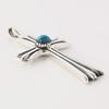 [cmy Select] Silver 925 Pendant Cross Necklace with Turquoise Pendant Top Cmy190202-9