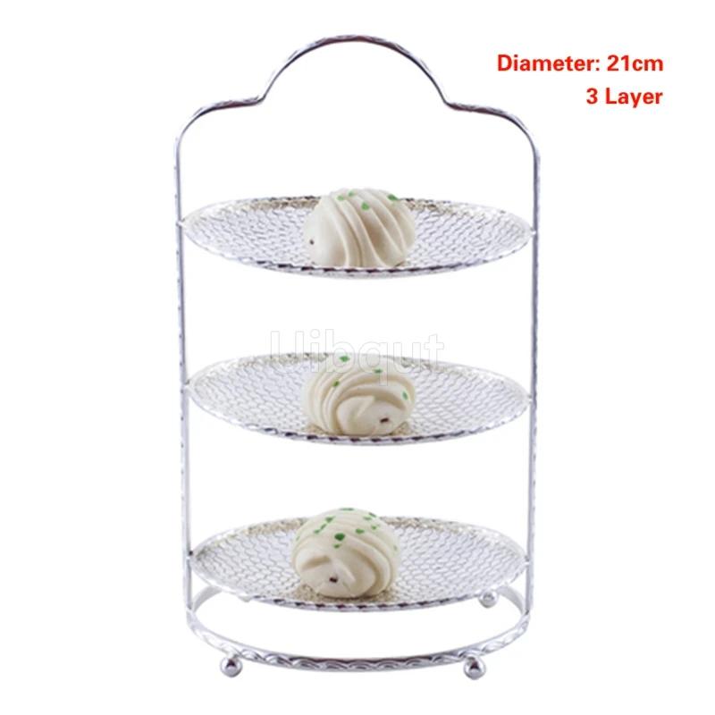Creative pattern three layer Mini snack rack Fruit plate KTV bar restaurant tableware Cake rack Snack plate Water cube cake rack