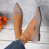 Mode Damers Spetsiga Tå Flats Enfärgad Stickad Slip-on Skor Casual Andningsbara Ballerinaskor Damers Flats Loafers Dam