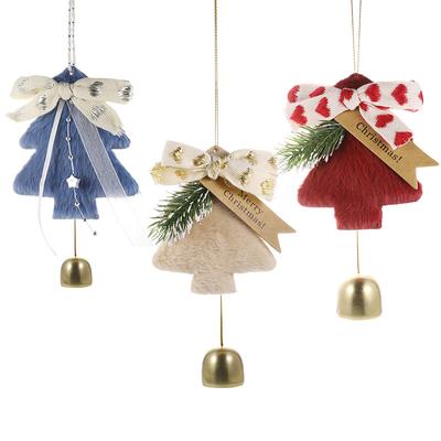 Plush Christmas Tree Bells Pendant Tree Hanging Ornament Merry Christmas Decorations for Home New Year Navidad Gifts
