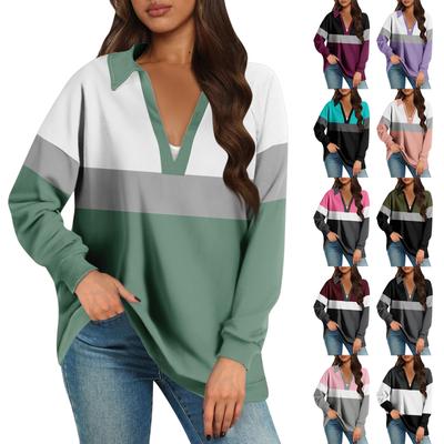 Womens Oversized Sweatshirts Fall Tops Long Sleeve V Neck Casual  Printing Pullover Top Cute Daily Clothes