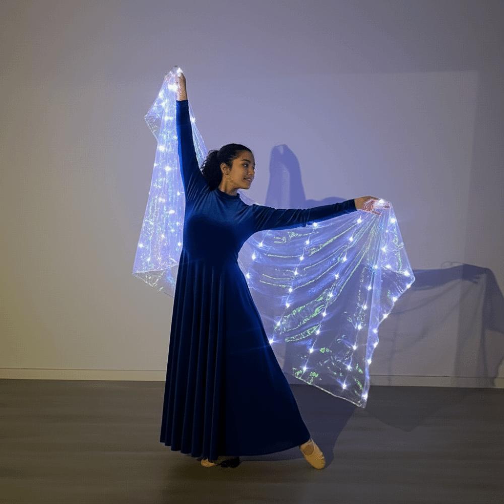 Solid Color LED Luminous Scarf Dance Performance Performance Props New Stage Props Dance Festival