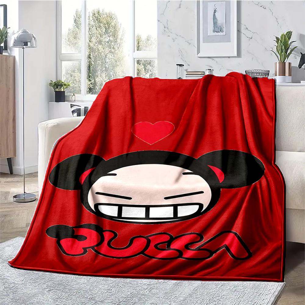Pucca Theme Printed Blanket - Perfect for Couch, Bed, Travel & Outdoor Use | Machine Washable, Cozy & Durable.