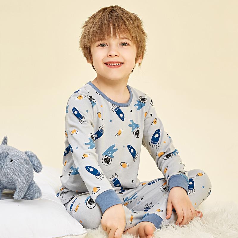 Kids' Pure Cotton Autumn Clothing Set: Warm Underwear, Base Layer Pajamas, and Knitwear for Boys and Girls