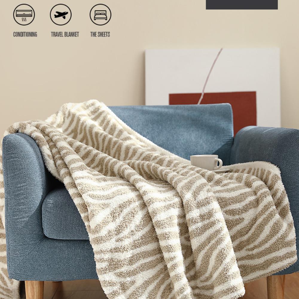 Soft Fleece Zebra Stripe Houndstooth Throw Blanket for Couch Luxury Flannel for Bed Sofa Chair, Plush,Warm and Cozy Blanket with Geometric Grid Design