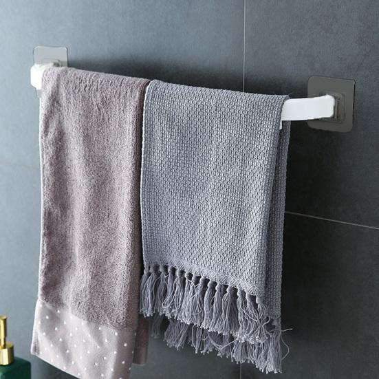 Towel Bar Self Adhesive Good Load-bearing Moisture-proof No Drilling Strong Adhesiveness Hanging Towel Waterproof Toilet Single Rod Towel Rack