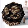 1 Stück Leopardendruck Diamant-Regenschirm - 8 Speichen verstärkt, Automatisches Öffnen, Leicht & Langlebig, Modeaccessoire für Draußen, Strand L0424