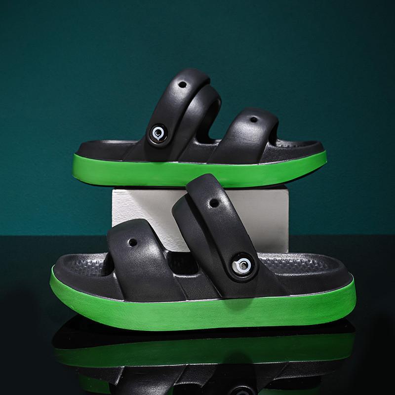 

Модные детские клоги с противоскользящими свойствами и дышащим дизайном, идеально подходящие для лета и пляжных дней Glossy Black,39/40