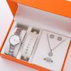 5Pcs/Set High Fashion Diamond-Encrusted Women'S Watch Small Fresh Retro Simple Watch Women'S Bracelet Set