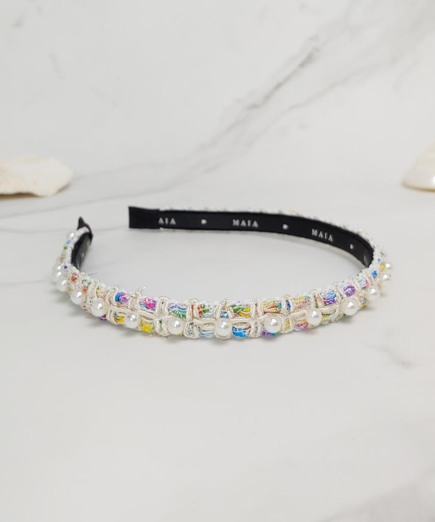 Maia Pearl Bead Headband - Ivory