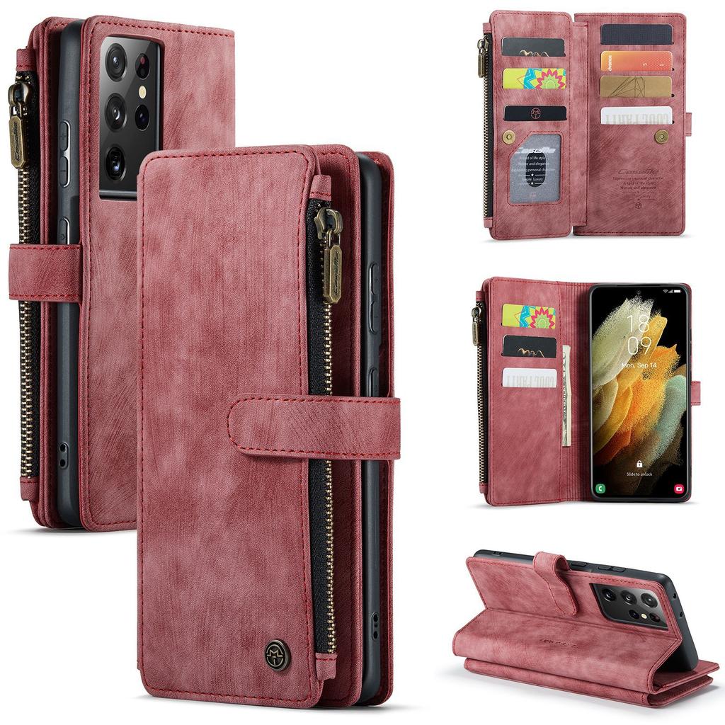 Suitable for Samsung S21Ultra phone case, A52 phone leather case, Note20 retro wallet leather case, S20FE