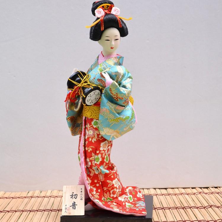 12 Inch Japanese Geisha Kimono Doll, Traditional Maiko Figurine for Sushi Bar Decor & Oriental Home Accent, Artisan Gift