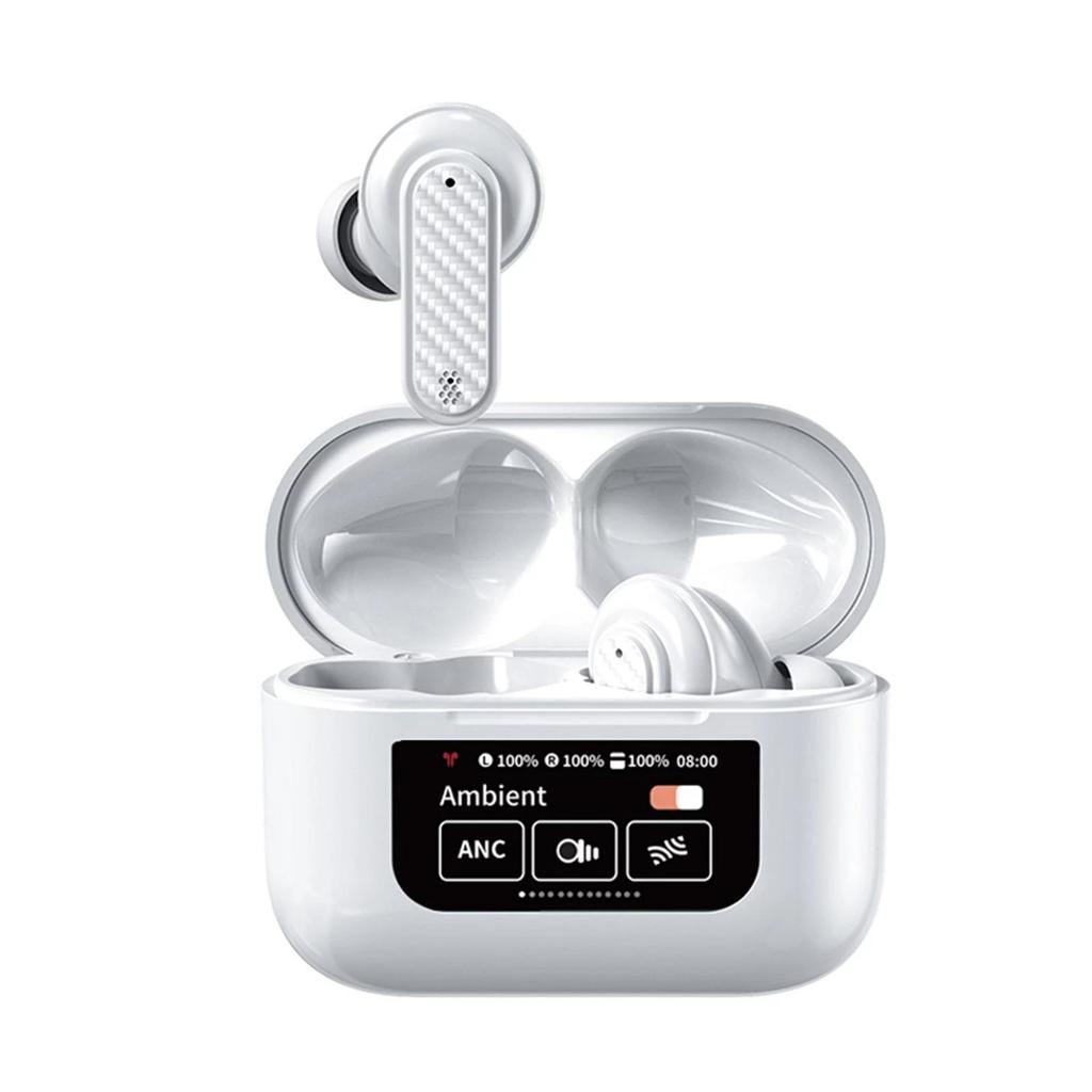 YW08 Bezprzewodowy zestaw słuchawkowy BT 5.4 z etui ładującym Smart Touch Kolorowy ekran ANC Redukcja szumów otoczenia Dźwięk przestrzenny 9D