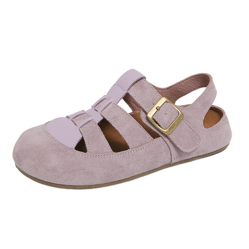 Toast Shoes Leather Pig Cage Roman Woven Sandals Can Be Worn Outside Breathable Half Slippers