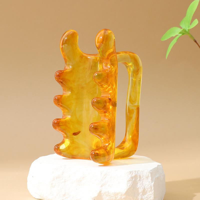 Buffalo Horn Gua Sha Board – Acupoint Scraper for Full Body and Face Meridian Massage in Beauty Salons