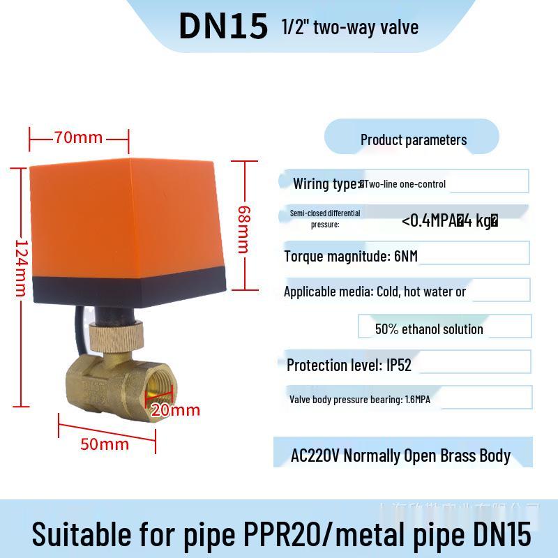 Zweiwege Messing Elektromagnetisches Solar-HVAC-Ventil: Temperaturregelung, Normalerweise offen/geschlossen, Zwei-/Draht-Kugelhahn.