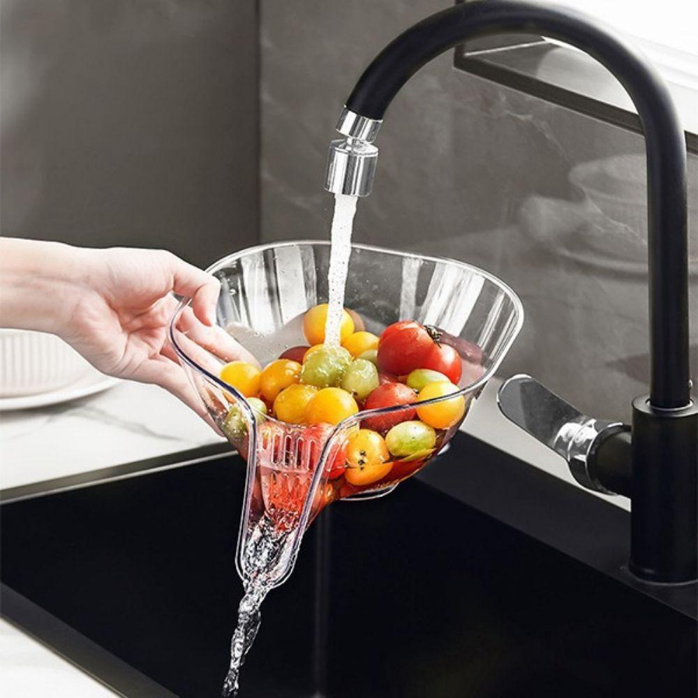 1pcs Multifunctional Draining Basket Rice Washing Sieve Fruit And Vegetable Washing Fruit Tray Kitchen Draining Wash Basin