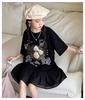 Kuhvvse Short Loose Plus Sizes Kids' Dress, Girls' Sleeve, Summer, Fit, Sizes, Cute, Stylish, Casual, 120-170 (Size 140, Black)