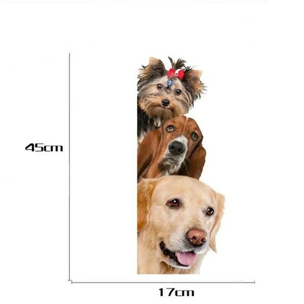 Caroon Decoration Wall Stickers Cute Funny 3d Cat Dog Door Wall Stickers Removable Sitting Veranda Bedroom Animal Wall Murals
