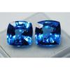 Square Cushion Cut 21.45 Ct Pair Natural CERTIFIED Blue Sapphire Loose Gemstone A-1634