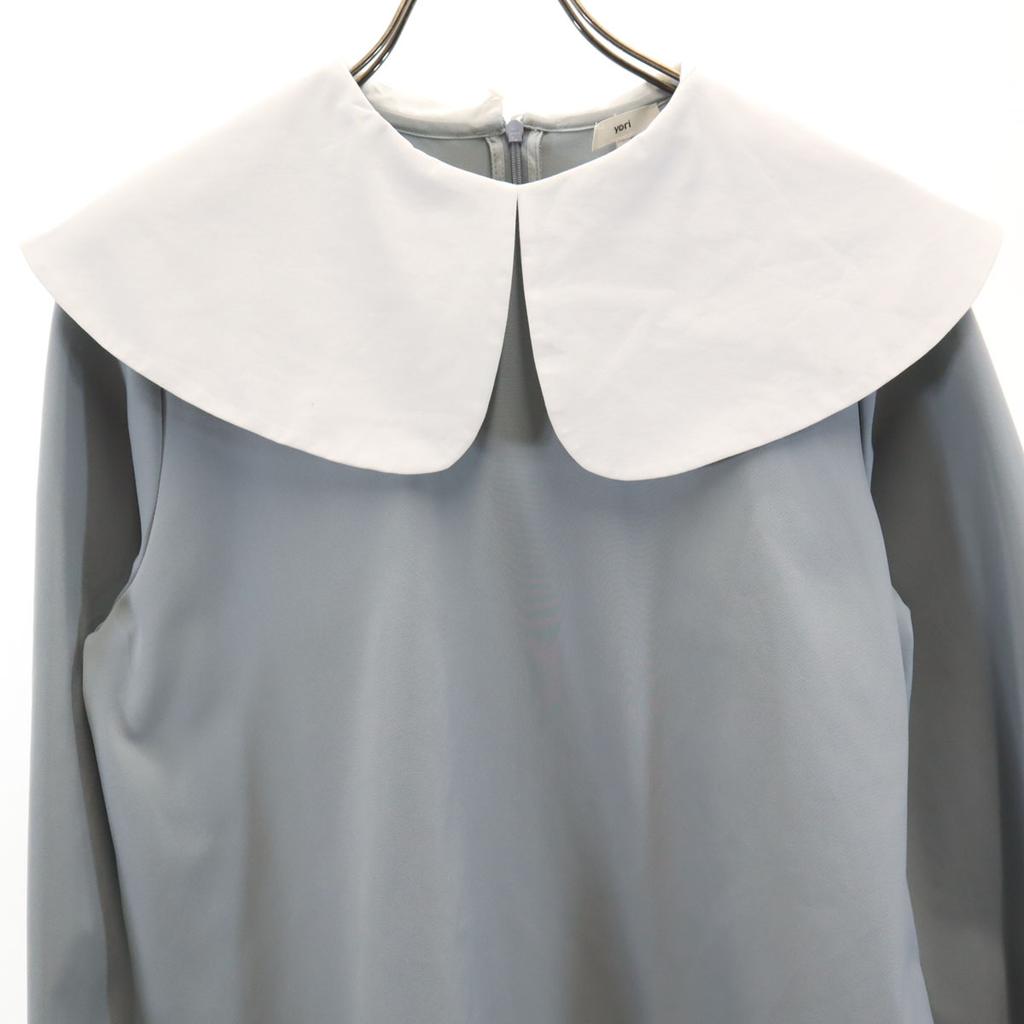 yori 22AW made in Japan Long sleeve Wide collar stretch blouse 38 Women Used