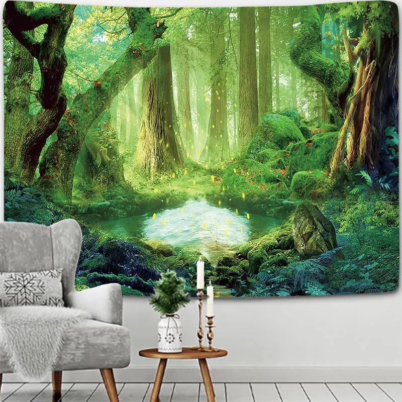 Forest Tree Scene Tapestry Room Wall Art Home Bedroom Aesthetic Y2K Decor Wall Hanging