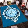 Blaues Blumen-Mandala-Design Teppich, Elegante Heimdekoration, Wohnzimmerteppich Geeignet für die Verwendung als Antirutsch für Wohnzimmer Schlafzimmer Sofas