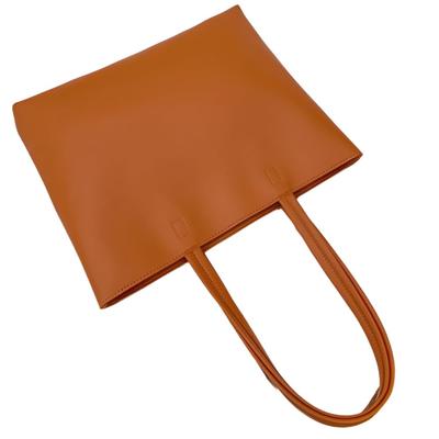 Yumemono Women's Leather Tote Bag, Business Bag, Fits A4 Size, Recruitment Bag, Job Hunting Bag, For On and Off Use, Thin and Lightweight (Brown)