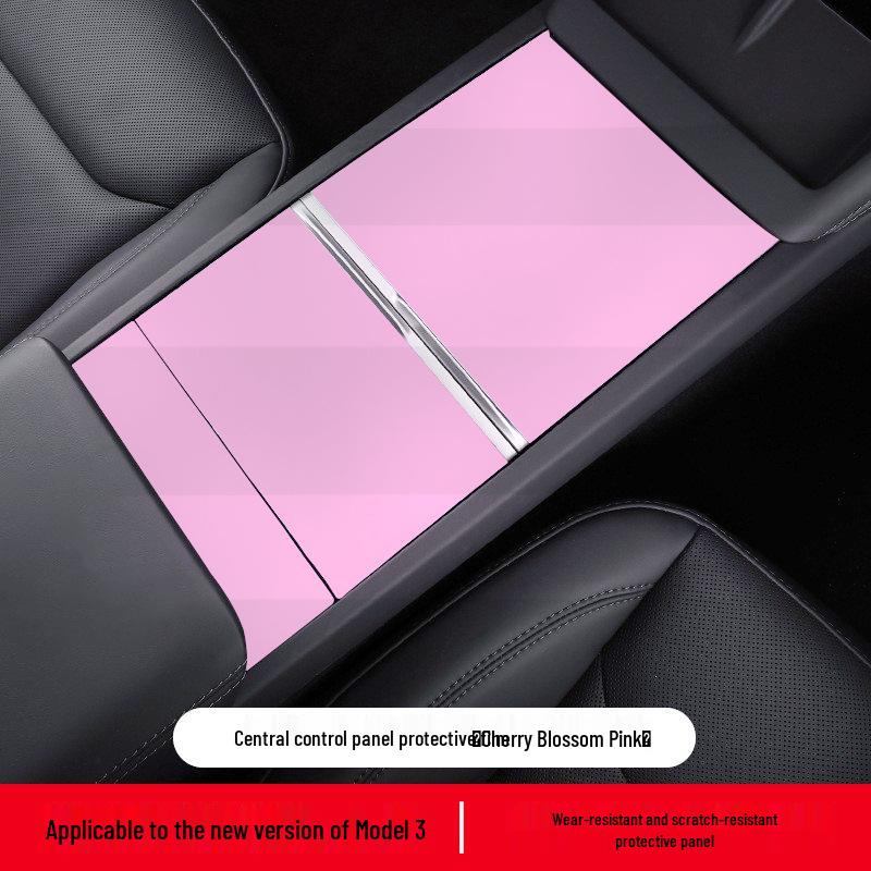 Tesla Model Y/3 Console TPU Protective Sticker - Transparent/Carbon Fiber/Wood Grain