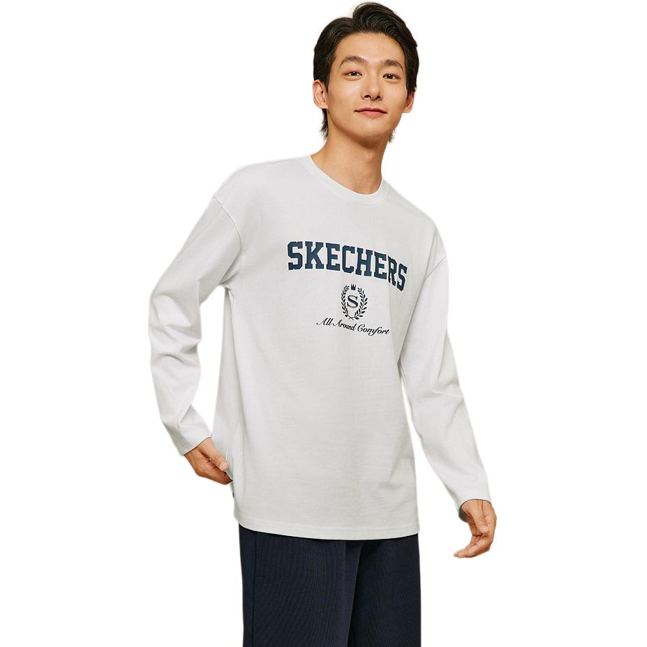 Skechers Logo Knitted Drop Shoulder Long Sleeve T-Shirt Unisex Tops L325U013-0019