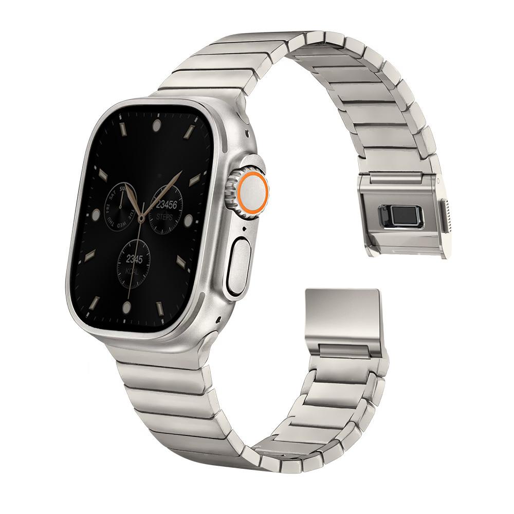 For Iwatch Ultra 3/2 49mm 44 42 45 46mm Magnetic Titanium/Stainless Steel Strap For Apple Watch Series 11 10 9 8 7 6 5 4 SE3