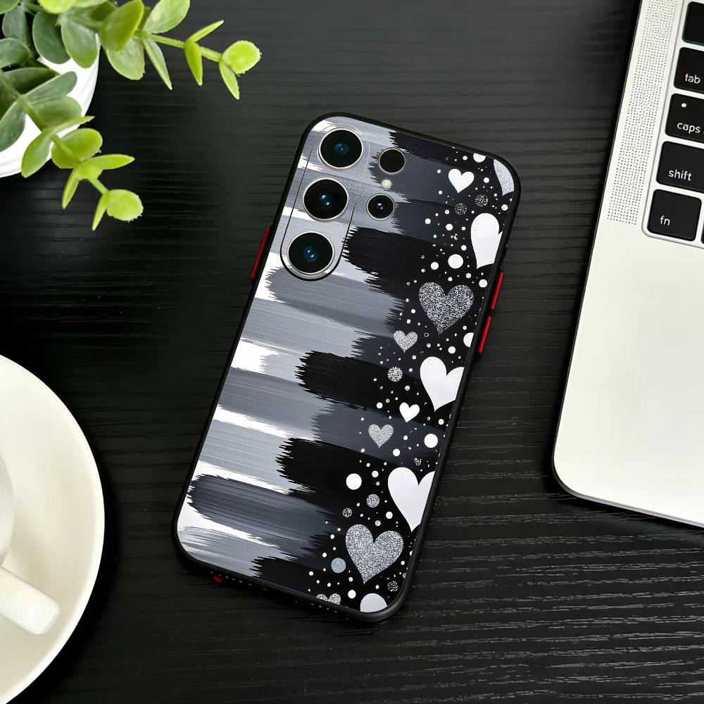 Y2k I-INS Graffiti Phone Case For Samsung S26,S25,S24,S23,S22,S21,S20,S30,Ultra,Plus,Fe,Note,5G Black Cover