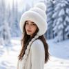 Thickened Beanie Cap with Straps Ear Protection Hat Fashion Knitted Hat  Winter