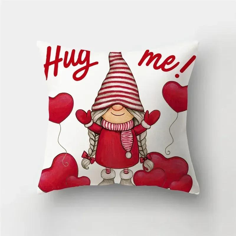45*45cm Red Pink Heart Pillowcase Home Decor Seat Living Room Sofa Pillowcase Valentines Day Love Cushion Cover