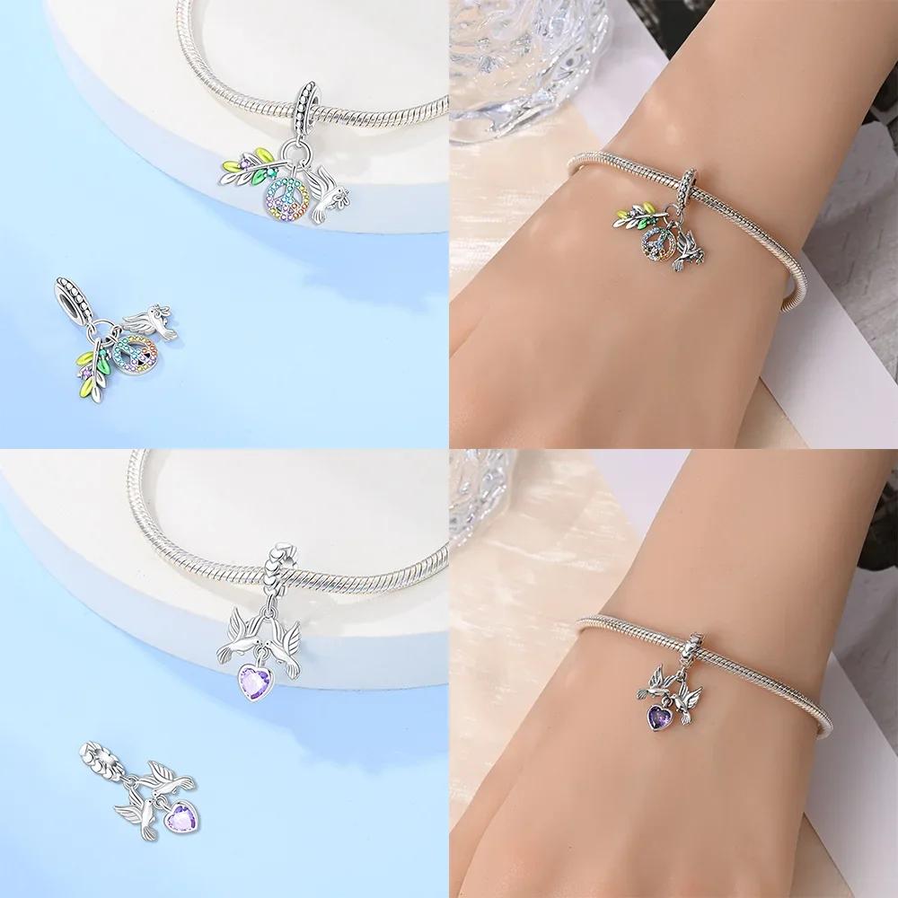 Decorative Charms Plata Originales Angel Of Peace Beads For Charms Genuine Copper Bracelet Beads Jewellery Crafting Women'S Gift Choice