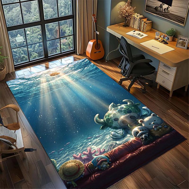 

ONE PIECE Large Carpet Rug Non Slip Washable Area Floor Mat Bedroom Gamer Room Decor kwq19 60x90cm
