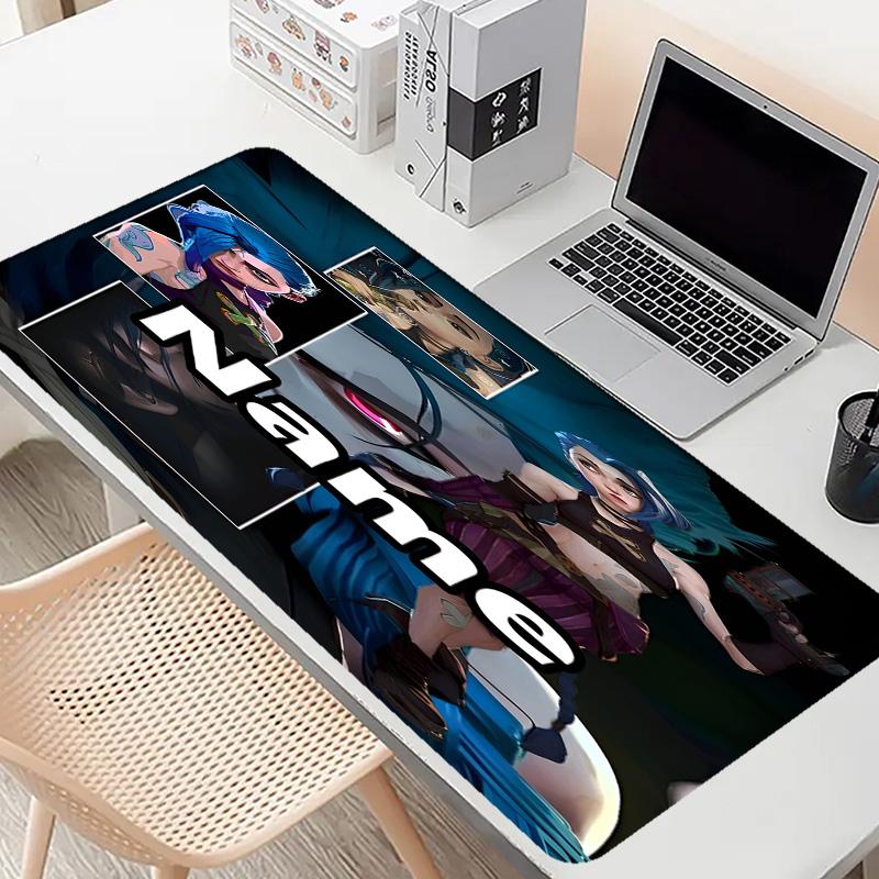 Custom Name Personalized Jinx Pattern Mousepad, Laptop PC Desk Mat, Decorative Desk Mat for Home Keyboard Pad Gift