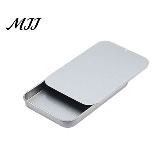 Push Pull Sliding Cover Box Tin Storage Container with Cover, Durable Metal Small Portable Container, Moisture-proof for Candy And Herbs Items