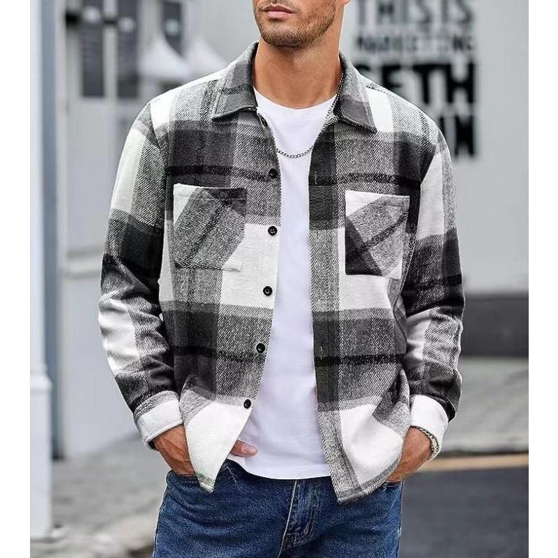 Neues Herren High-End Thermo Plaid Herbst- und Winter Verdickte Hemdjacke