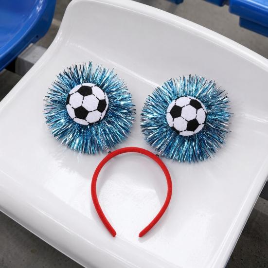 Football Headband with 3D Football Patch Anti-Slip Comfortable Hair Hoop for Adults