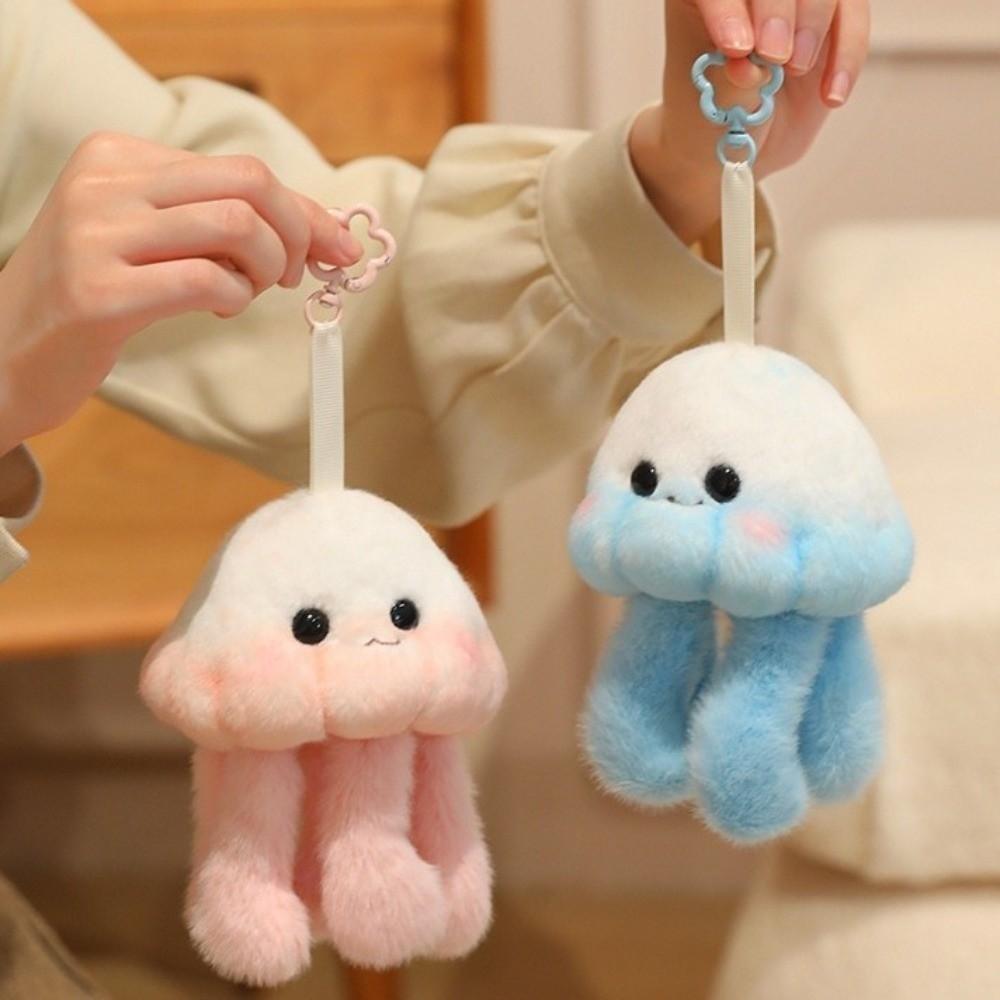 Cozy Jellyfish Plush Toy Fluffy Jellyfish Plush Keychain Jellyfish Hanging Doll Gift for Girl