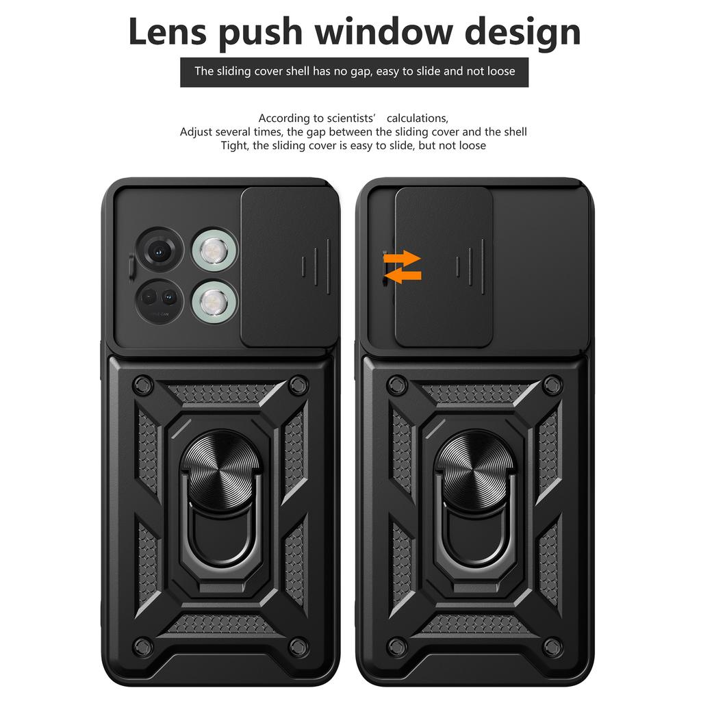For OnePlus Ace 3 5G/12R 5G Case PC+TPU Camera Protection Phone Cover Built-in Kickstand