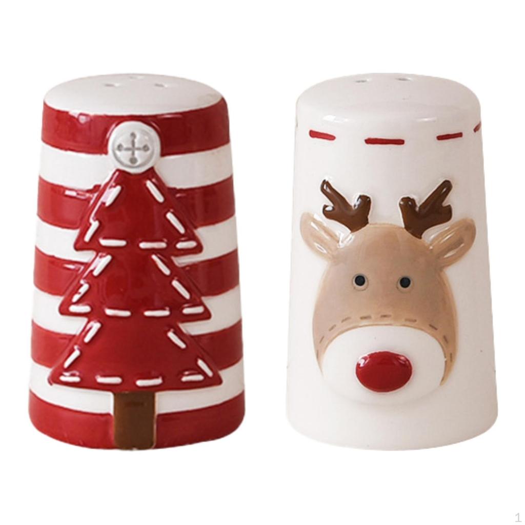 2x Christmas Salt and Pepper Shakers Seasoning Containers Picnicking Gadget Holder Spice