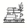 Metal Book Sign Reading Decor Library Wall Art Bookshelf Gift Book Club