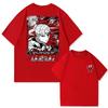 Summer Men's Japanese Devil Killer Anime Uzui Tengen Character Pattern Printed 100% Cotton T-shirt, Trendy Streetwear Top