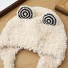 Winter Hat Women's Plush Cute Frog Ears Versatile Lace-up Wool Hat Warm Plush Thickened Headhat
