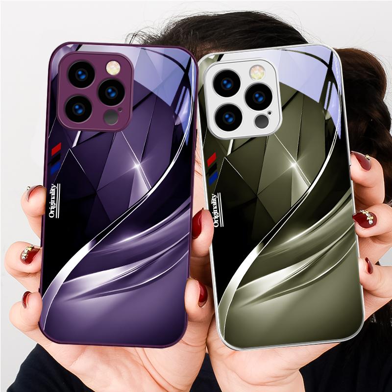 Abstract Art Triangle For iPhone 17 Air 16 E 15 14 13 Plus 12 mini 17 Pro Max 11Pro XR Xs X 7 8 11 Tempered Glass Phone Case