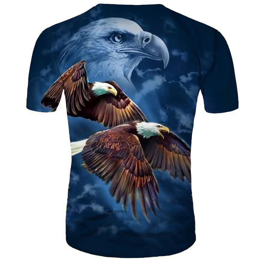 Ζώο Αετός 3D Εκτύπωση T-Shirt Άνοιξη Καλοκαίρι Μπλουζάκι Γυναικείο Ανδρικό Ρούχο Μεγάλο Μέγεθος Λαιμόκοψη Ο Κοντομάνικο Φαρδύ Τοπ Αναπνεύσιμο Μπλούζες Ζευγαριού